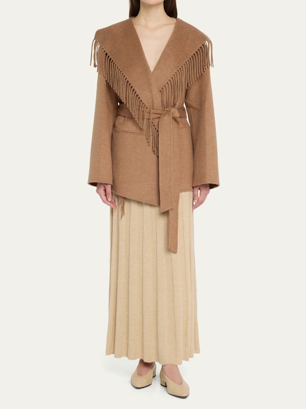 SIMKHAI
Rowen Fringe Belted Wool-Blend Jacket Womens sz M - Picture 3 of 5